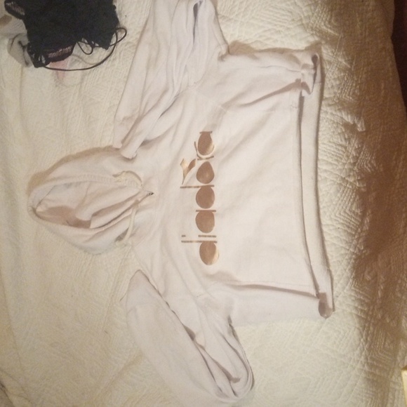 Diadora cropped white hoody - Picture 2 of 4